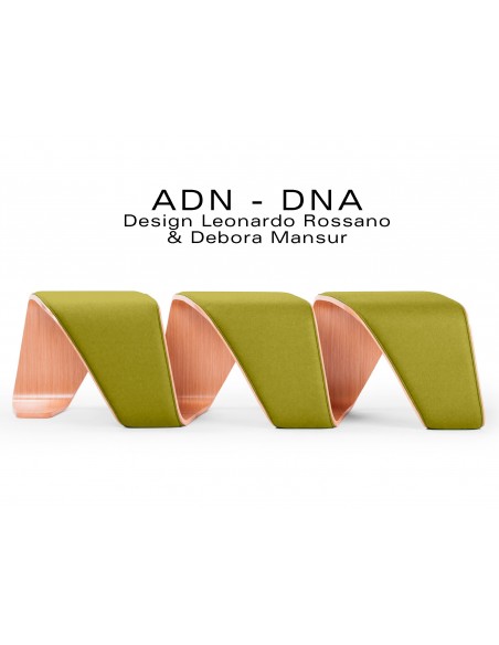 Banc d'attente 3 places - ADN finition tissu 100% laine, couleur vert kaki - Ulster