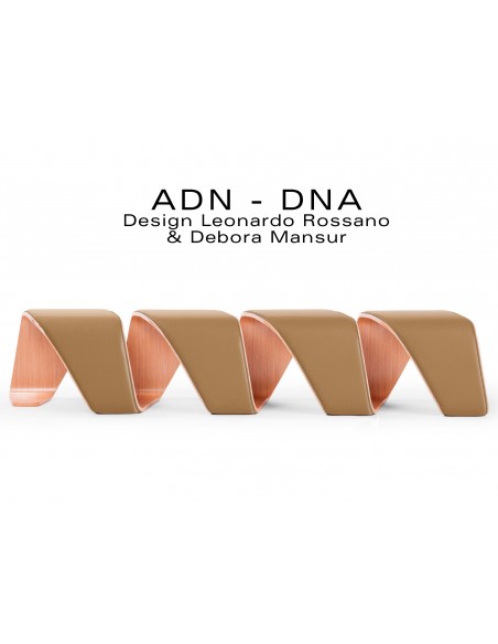 Banc d'attente 4 places - ADN finition tissu "Urban-Plus" 100% polyester, couleur marron Bench.