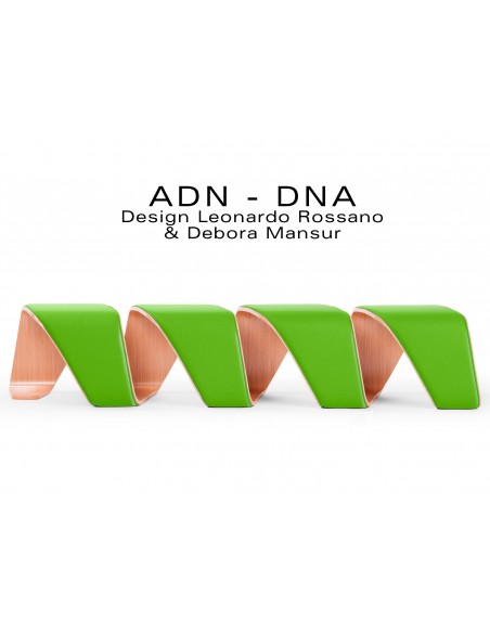 Banc d'attente 4 places - ADN finition tissu "Urban-Plus" 100% polyester, couleur vert Uptown