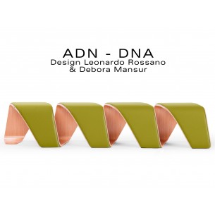 Banc d'attente 4 places - ADN finition tissu "Blazer" 100% laine, couleur kaki Ulster.