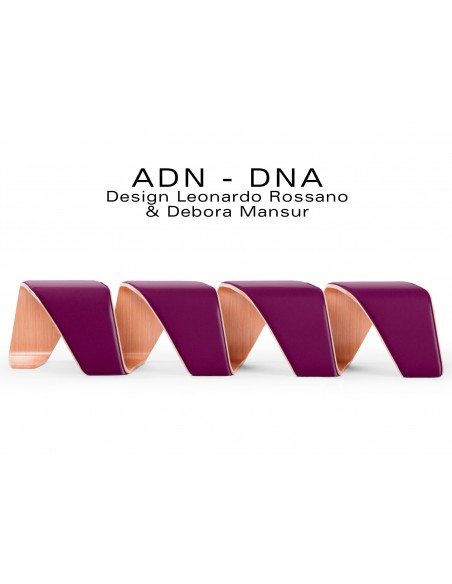 Banc d'attente 4 places - ADN finition tissu "Blazer" 100% laine, couleur violet banbridge.