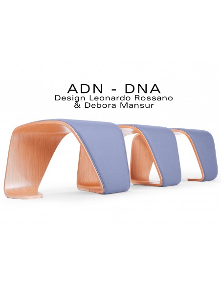 Banc d'attente 3 places - ADN finition tissu "Urban" 100% polyester, couleur lavande Metropolis.