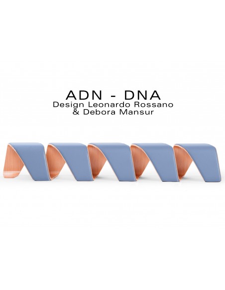 Banc d'attente 5 places - ADN finition tissu "Urban Plus" 100% polyester, couleur lavande Metropolis.