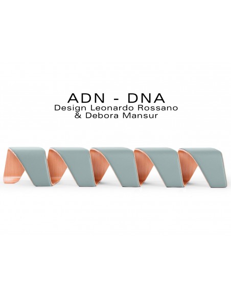 Banc d'attente 5 places - ADN finition tissu "Blazer" 100% laine, couleur bleu Plymouth.