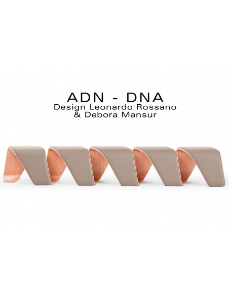 Banc d'attente 5 places - ADN finition tissu "Blazer" 100% laine, couleur sable St-Andrews.