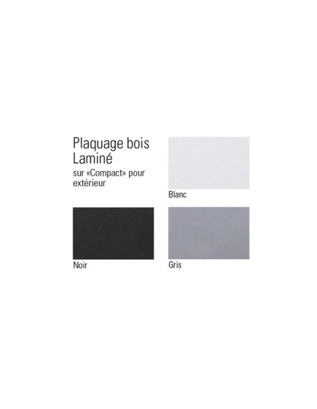 Gamme couleur plaquage compact pour plateau mange-debout carrée FEUILLE pied inox