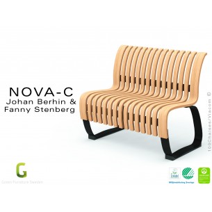 Banc NOVA module droit assise bois Bouleau naturel, structure métal - 4 modules