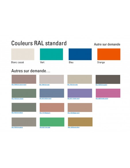 Gamme couleur finition peinture, table ronde en bois de hêtre AREA plateau MDF.