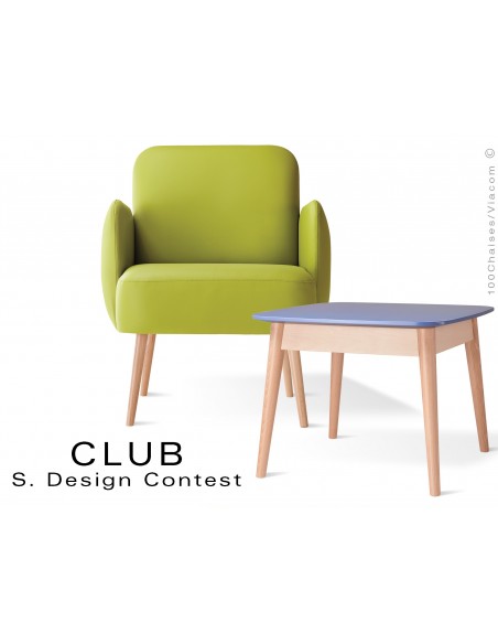 Petite table CLUB en bois de hêtre plateau MDF fintion couleur au choix