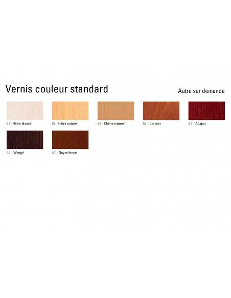 Palette vernis pour tabouret bois avec dossier FIFTY assise et piétement bois teinté