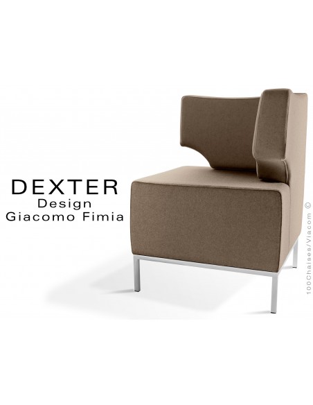 Banquette d'angle modulable DEXTER assise et dossier garnis habillage feutre couleur sable