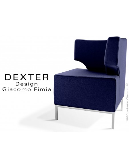 Banquette d'angle modulable DEXTER assise et dossier garnis habillage feutre couleur prune