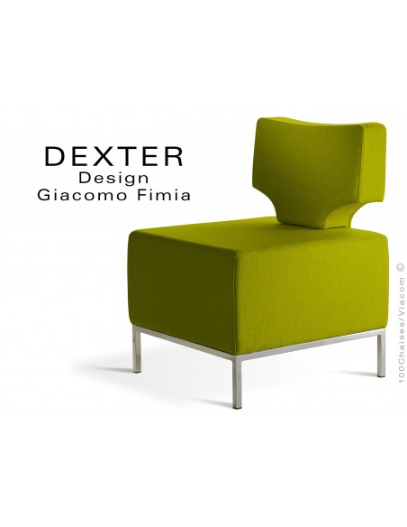 Banquette modulable DEXTER assise et dossier garnis habillage feutre couleur vert