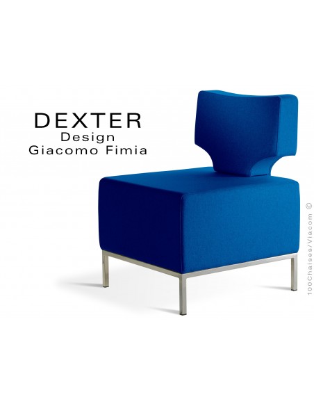 Banquette modulable DEXTER assise et dossier garnis habillage feutre couleur bleu marine