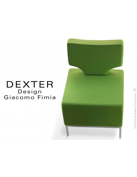 Banquette modulable DEXTER assise et dossier garnis habillage feutre couleur vert pomme
