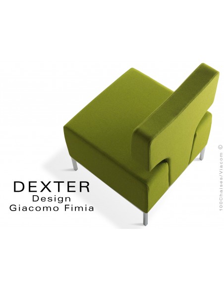 Banquette modulable DEXTER assise et dossier garnis habillage feutre couleur vert