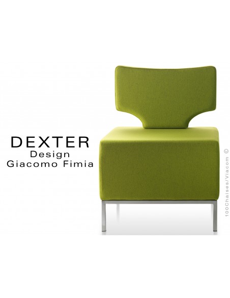 Banquette modulable DEXTER assise et dossier garnis habillage feutre couleur vert