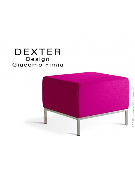 Banquette modulable DEXTER assise garnie habillage feutre couleur rose