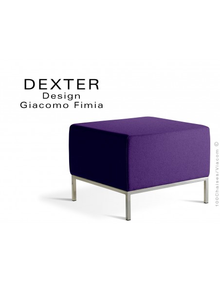 Banquette modulable DEXTER assise garnie habillage feutre couleur raisin