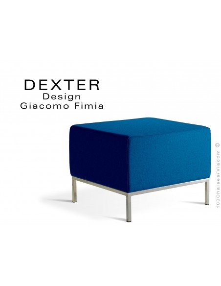 Banquette modulable DEXTER assise garnie habillage feutre couleur bleu foncé