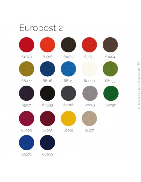 Nancier couleur habillage tissu EUROPOST-2 pour fauteuil HIRO, colonne centrale acier chromé, assise garnie, habillage 100% lain