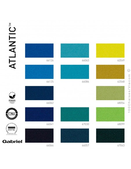 Collection tissu Atlantic du fabricant Gabriel pour collectivités, 100% polyester, couleur au choix.