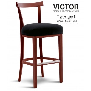 Collection VICTOR tabouret teinte acajou.