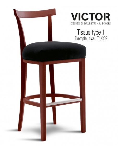 Collection VICTOR tabouret teinte acajou.