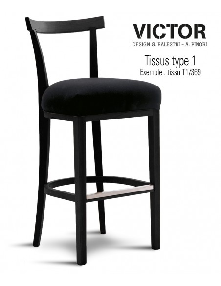 Collection VICTOR tabouret teinte charbon.