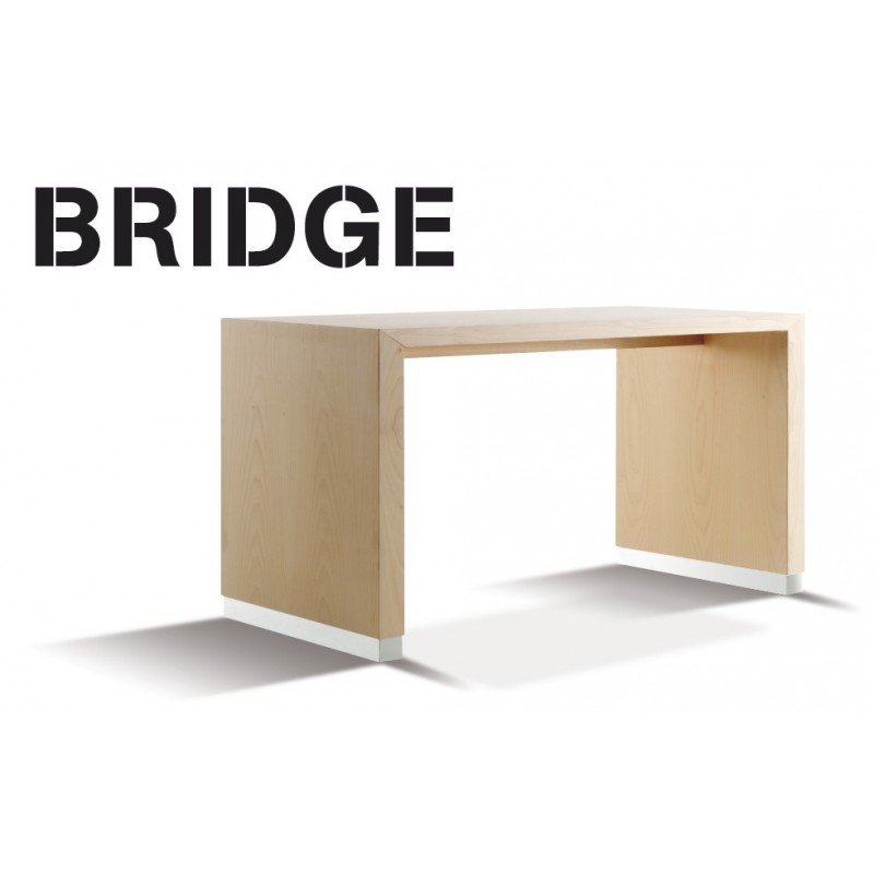 BRIDGE 77 - Table en bois de hêtre finition naturel.