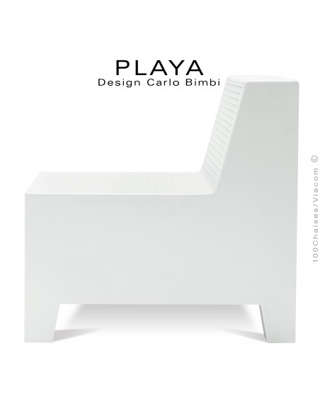 Banquette extérieur modulable PLAYA, structure plastique de couleur blanche sans coussin d'assise