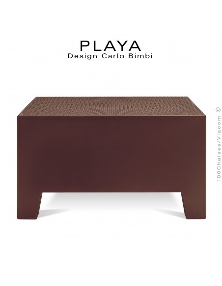 Banquette extérieur modulable pouf ou table PLAYA, structure plastique de couleur blanche ou moka.