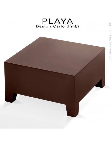 Banquette extérieur modulable pouf ou table PLAYA, structure plastique de couleur blanche ou moka.