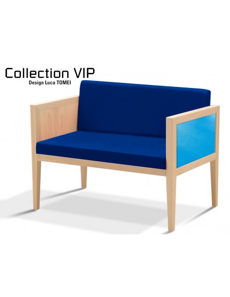 Collection VIP Canapé 2 places, structure en bois de hêtre, habillage tissus gammes T1-T2.
