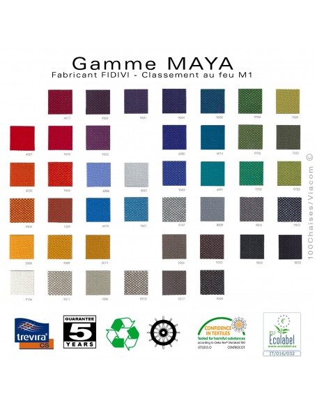 Collection WOLFGANG, gamme tissu habillage Maya du fabricant FIDIVI, classement au feu M1.