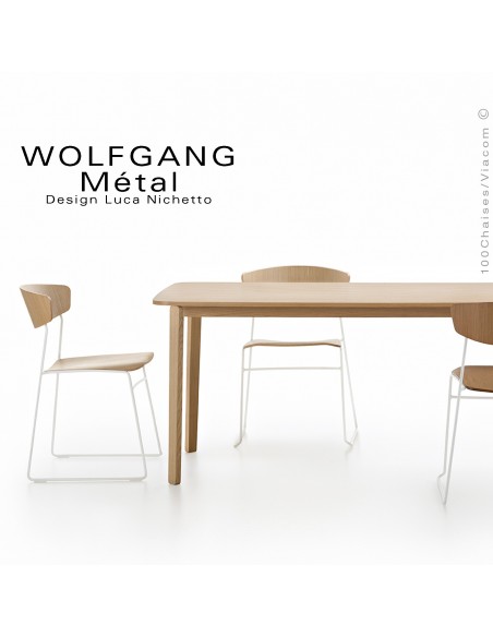 Ensemble chaise et table collection WOLFGANG, en chêne massif