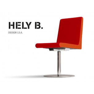 HELY chaise pivotante en acier chromé, habillage gammes T1 ou T2 au choix.