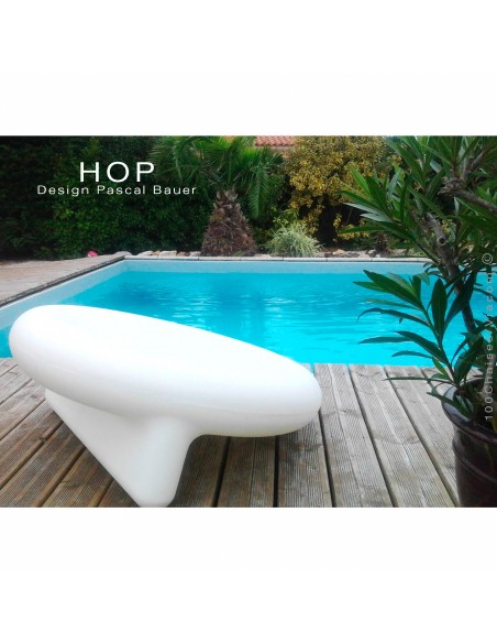 Fauteuil assise basse lounge confort HOP, structure plastique couleur au choix.