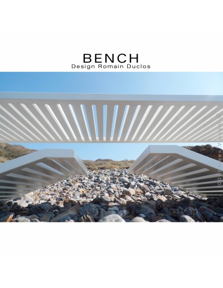 Banc en aluminium BENCH, destination indoor-outdoor, peinture au choix suivant gamme RAL.