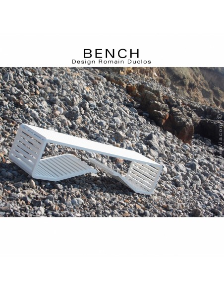 Banc en aluminium BENCH, destination indoor-outdoor, peinture au choix suivant gamme RAL.