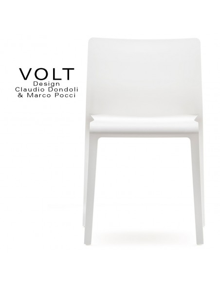 Chaise plastique pour terrasse et restaurant VOLT, structure plastique, empilable, couleur blanche.