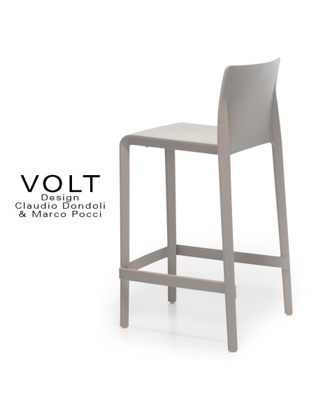 Tabouret plastique de cuisine ou îlot central VOLT, structure polypropylène de couleur gris clair ou sable..