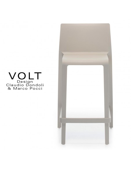 Tabouret plastique de cuisine ou îlot central VOLT, structure polypropylène de couleur gris clair ou sable..