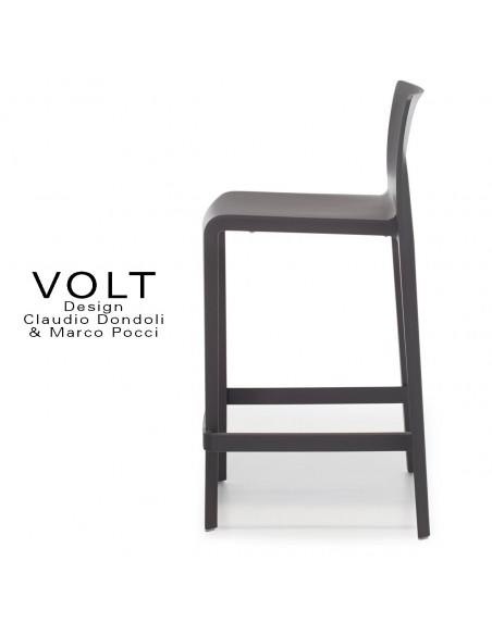 Tabouret plastique de cuisine ou îlot central VOLT, structure polypropylène de couleur noire.