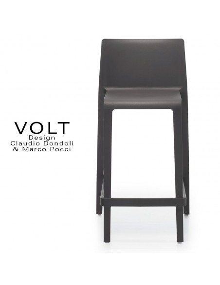 Tabouret plastique de cuisine ou îlot central VOLT, structure polypropylène de couleur noire.