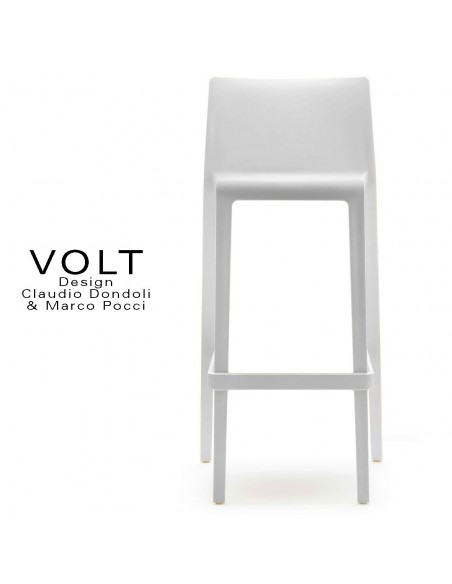 Tabouret de bar plastique VOLT, structure polypropylène de couleur blanche.