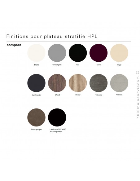 Table d'appoint ronde JET, piétement palette finition stratifié plateau en standard et sur demande