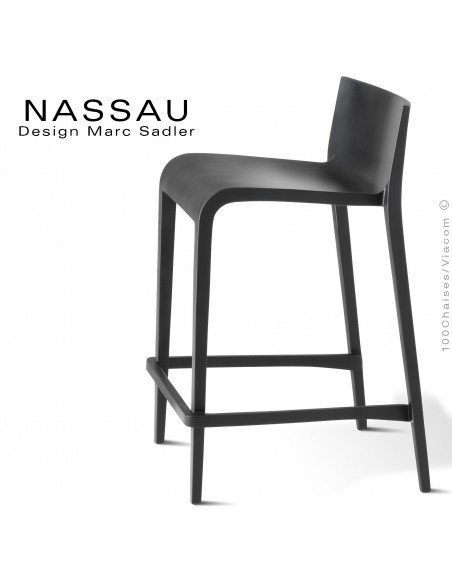 Tabouret pour cuisine ou îlot central NASSAU structure plastique couleur noir