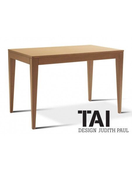 TAI - Table d'appoint rectangulaire, finition bois cerise.