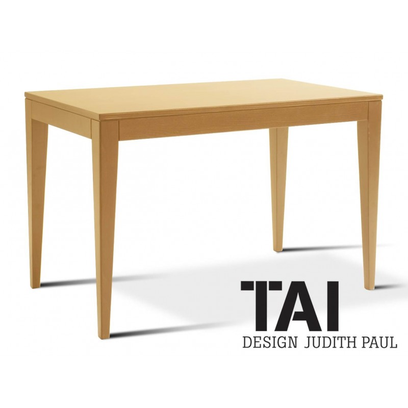 TAI - Table d'appoint rectangulaire, finition bois hêtre naturel.